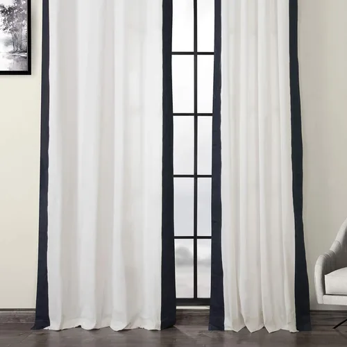 Miniatura 4 de HPD Half Price Drapes PRCT-VC1713-84-GR - Cortinas de algodón con ojales estampadas para sala de estar y dormitorio (1 panel), 50 x 84 pulgadas