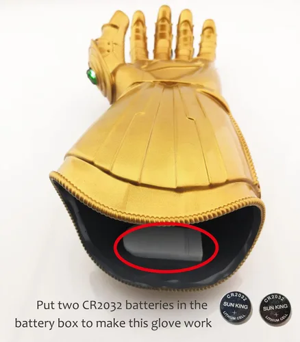 Miniatura 8 de Guante infinito de PVC iluminable para adultos guantes de guantelete de Iron Man Infinity Thanos dorados piedra infinita LED iluminada joya