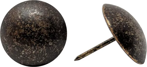 Miniatura 8 de Tachuelas de Tapicería Premium, Clavos de Cabeza de 1 pulgada de Diámetro, Adorno Decorativo Grande para Muebles (25, Perla Negra)