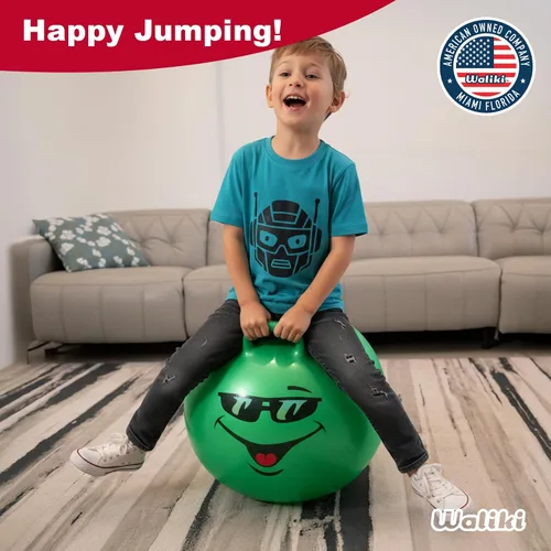 Miniatura 4 de WALIKI Bola de Saltar Juguetes para Niños y Niñas de 3, 4, 5 y 6 Años Bola de Salto Terapéutica Verde de 18" para Niños Juguetes al Aire Libre