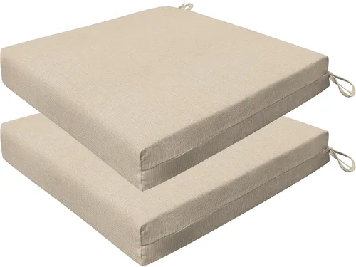 Miniatura 15 de Honeycomb Juego de 2 cojines de asiento para exteriores, 20 x 20 pulgadas, cojines texturizados de hueso sólido para sillas de comedor para muebles