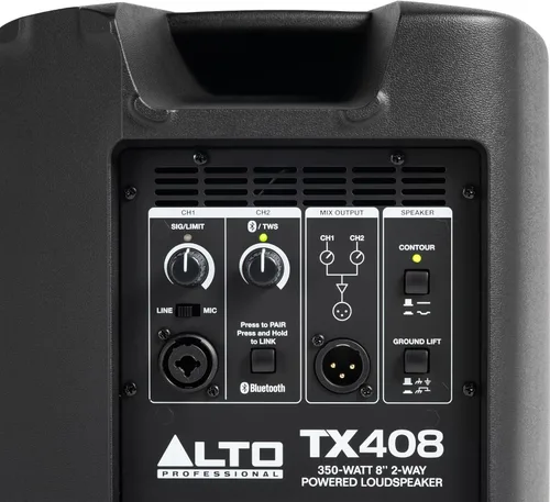 Miniatura 13 de ALTO TX408 350W 8" Altavoz PA alimentado con Bluetooth, mezclador de 2 canales, nivel de línea para DJs y músicos móviles, para lugares pequeños