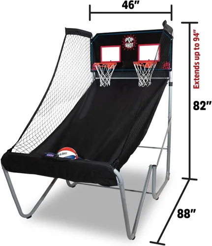 Miniatura 2 de Pop-A-Shot - Home Dual Shot Juego de baloncesto arcade para el hogar Aro de puntuación con sensor, 16 modos de juego, 7 bolas Plegable para un
