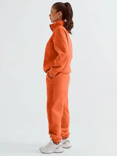 Miniatura 3 de AUTOMET Womens 2 Piece Outfits Long Sleeve Sweatsuits Sets Half Zip Sweatshirts with Joggers Sweatpants