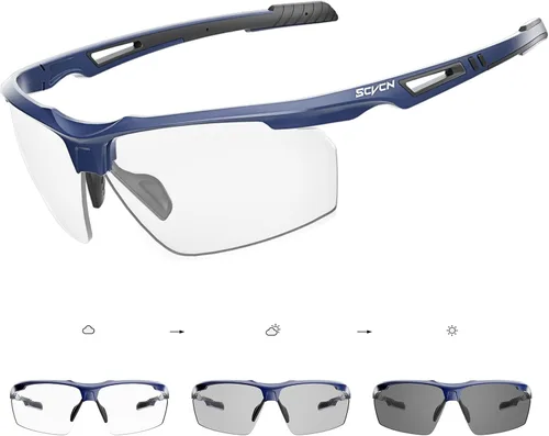 Miniatura 20 de SCVCN Gafas de sol deportivas fotocromáticas para ciclismo, gafas transparentes para hombres y mujeres, protección UV400, MTB BMX, pesca, correr, S86