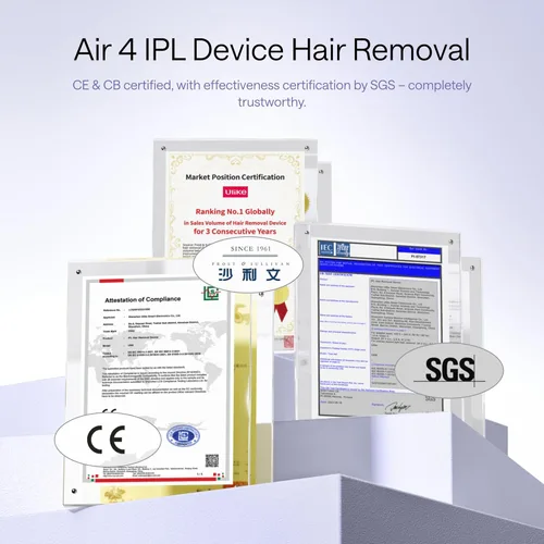 Miniatura 8 de Ulike Dispositivo de depilación láser Air 4 Ipl regalo para mujeres y hombres, reducción permanente del vello frío y permanente para depilación casi