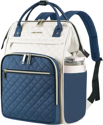 Miniatura 12 de EMPSIGN Mochila para laptop de 15.6 pulgadas para mujer, bolsa de trabajo de negocios, repelente al agua, mochila informal con puerto USB