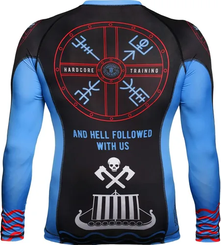 Miniatura 2 de Hardcore Training Norman Viking - Camiseta de compresión de manga larga para hombre, sin Gi, apretada, BJJ con capa base de agarre