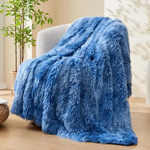 Miniatura 40 de GONAAP Manta de Tiro de Piel Sintética Mullida Tamaño Twin Rosa Claro Súper Suave Acogedora Felpa Mullida Lanuda para Sofá, Sillón o Cama