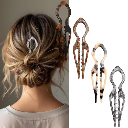 Miniatura 9 de 4 horquillas para el cabello para mujer, horquillas francesas en forma de U, elegantes accesorios para el cabello de mujer, horquilla francesa