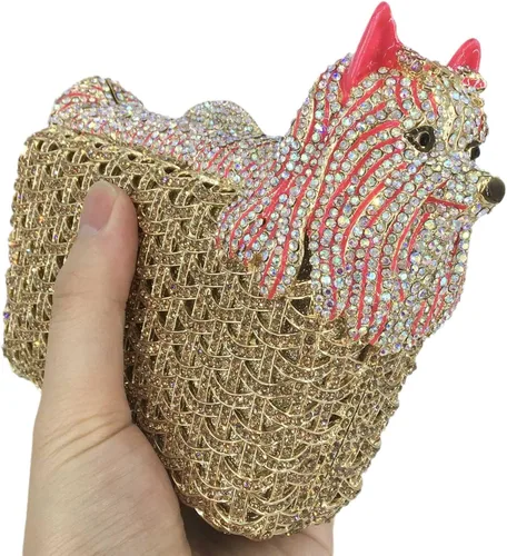 Miniatura 3 de Boutique De FGG Bolsas de noche para cachorros y embragues para mujer, fiesta formal, caniche, perro, bolso de mano de cristal, bolso de mano de boda