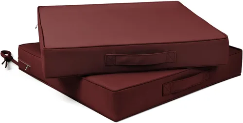 Miniatura 8 de Cojines para sillas de exterior, 22 x 22 x 3 pulgadas, impermeables, para sillas de patio, juego de 2 cojines de asiento de exterior de doble ribete