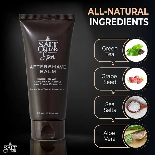 Miniatura 7 de Salt Cellar Juego de afeitado y después del afeitado del Mar Muerto para hombres, kit de aseo totalmente natural con minerales del mar Muerto