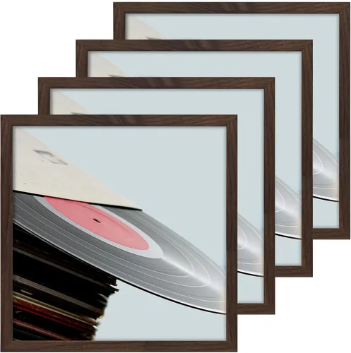 Miniatura 20 de eletecpro Marcos de discos de vinilo de 7 x 7 pulgadas para galería, decoración de pared negra resistente y ligera, marcos LP fáciles de colgar, se