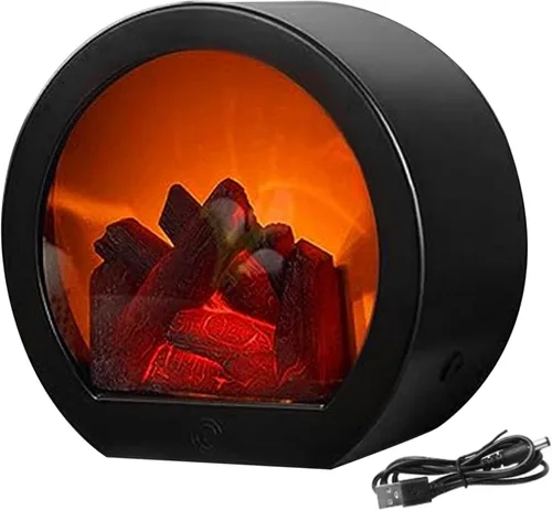 Mini calentador de chimenea, linternas decorativas para chimenea, pequeña chimenea falsa, lámpara de fuego LED con efecto de llama, decoración