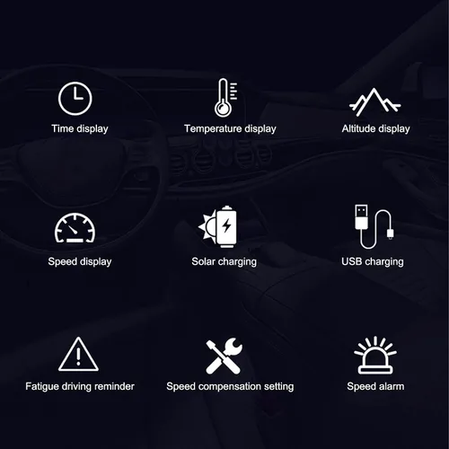 Miniatura 8 de Acouto Universal Auto HUD Proyector Multifuncional Velocímetro Vehículo de Carga Solar Pantalla de Video