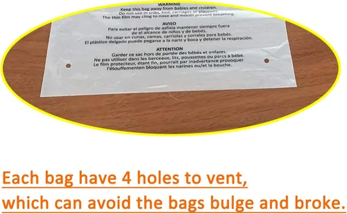 Miniatura 3 de Belinlen - 200 bolsas de polietileno transparentes autosellantes de 12 x 18 pulgadas con advertencia de asfixia para embalaje de ropa, camisetas