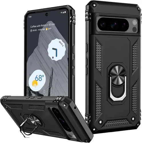 Miniatura 85 de LUMARKE Funda para Google Pixel 5 con protector de pantalla, pasa 16 pies, probada en caídas, grado militar, con soporte de anillo magnético, Rojo