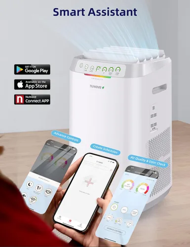 Miniatura 8 de Nuwave OxyPure ZERO - Purificador de aire inteligente, gran área de hasta 2,002 pies cuadrados, filtración de aire dual de 4 etapas, rejillas
