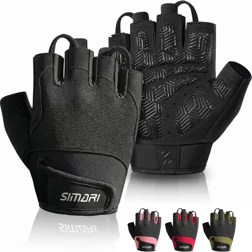 SIMARI Guantes transpirables de entrenamiento para hombres y mujeres, guantes de levantamiento de pesas con acolchado, agarre, protección completa