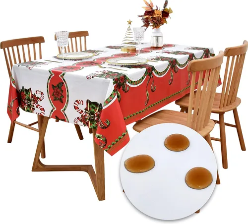 Miniatura 9 de Rally Home Goods - Manteles redondos de franela de PVC con refuerzo