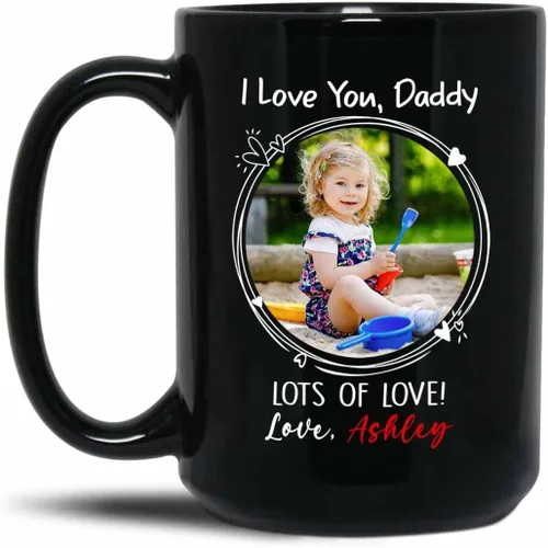 Miniatura 22 de Baby Coming Soon - Taza de café negra de 11 onzas y 15 onzas, taza de café personalizada para papá con nombre, taza de café de cerámica con anuncio