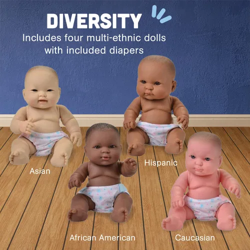 Miniatura 3 de Constructive Playthings Muñecas de bebé multiculturales abrazables de 10 pulgadas, juguetes multiétnicos de aprendizaje socio-emocional para niños