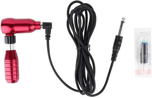 Profesional sin ruido máquina de tatuaje de aleación de aluminio Rotary Pen Audio Interface Tattoo Pen para cuerpo ceja arte herramientas (rojo)