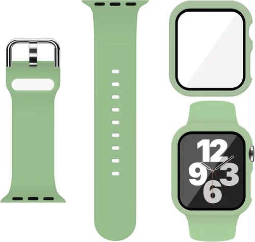 Correa Deportiva de Silicona y Estuche con Protector de Pantalla para Apple Watch Series 11, Series 10, Series 9, Series 8, Series 7, Series 6 SE