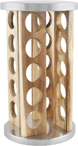 Miniatura 4 de Orii Estante giratorio para especias de madera de acacia con 20 tarros con especias incluidas y programa de recarga de especias de 5 años - Estante