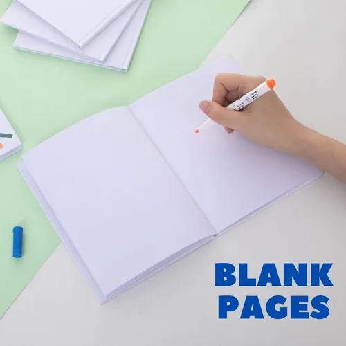 Miniatura 4 de Paquete de 6 libros en blanco de tapa dura, cuaderno de bocetos sin líneas de 6x8 pulgadas - 18 hojas/36 páginas cada uno, paquete a granel