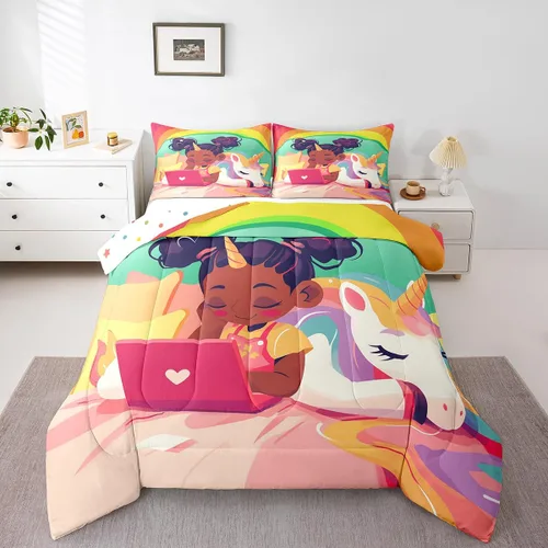 Miniatura 148 de Erosebridal Juego de ropa de cama de princesa de ballet, tamaño Queen, juego de edredón de 3 piezas para niñas bailarinas de ballet, lindo juego