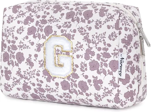 Miniatura 33 de Narwey Bolsa de maquillaje con inicial, regalos de graduación para adolescentes, niñas, niños y adolescentes, cosas de moda de 6 a 18 años, bolsa