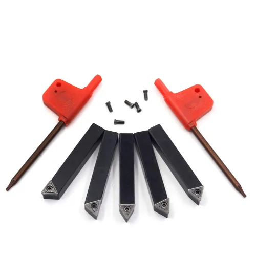 Miniatura 6 de OSCARBIDE 5/16 "Mini torno de carburo indexable portaherramientas de torneado de carburo de metal, herramientas de torno de metal inserta brocas