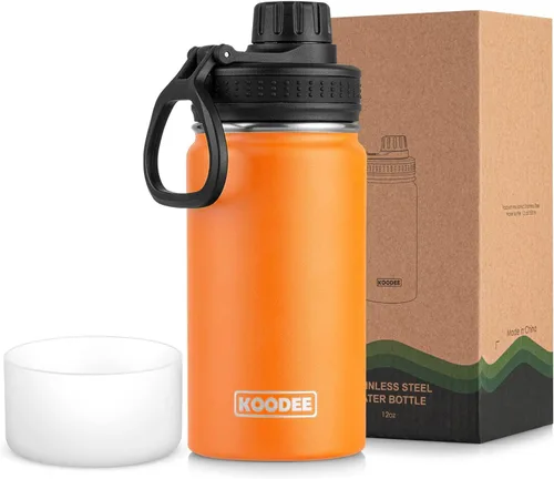 Miniatura 14 de koodee Insulated Water Bottle, 32 oz Stainless Steel Double Wall Vacuum Wide Mouth Sport Bottle with Leakproof Spout Lid (Navy)