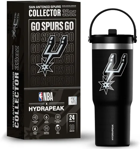 Miniatura 8 de Hydrapeak Botella de agua aislada de acero inoxidable con licencia oficial de la NBA de Phoenix Suns Nomad de 32 onzas con mango de agarre flexible