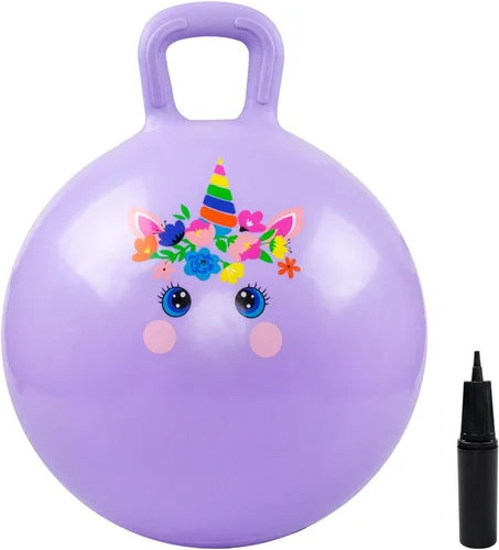 Miniatura 14 de Pelota Hopper, pelota saltarina con asas, juguetes Hoppity Hop de 20 pulgadas, juguetes para sentarse y rebotar para niños y niñas Sonrisa azul