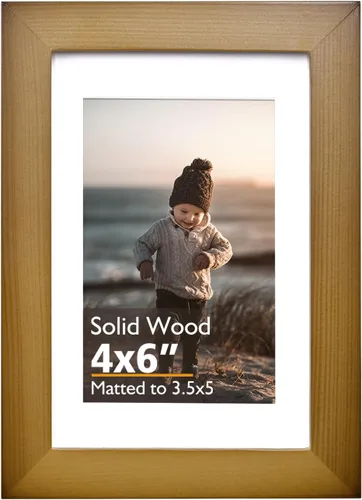 Miniatura 201 de KINLINK 3.5x5 Picture Frame, Ash Black Solid Wood Frame with Plexiglass for Table Top and Wall Mounting, Photo Frame for Horizontal or Vertical