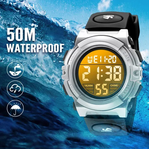 Miniatura 5 de Reloj analógico para niños, reloj para niños de 6 a 15 años, reloj digital para deportes al aire libre, multifuncional con cronógrafo LED 50 M