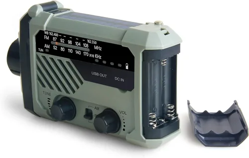 Miniatura 3 de Kaito Radio de emergencia XLN-290WB AM/FM NOAA Weather 5-Way Powered Solar Crank Radio Receptor con sirena, linterna LED, lámpara de lectura