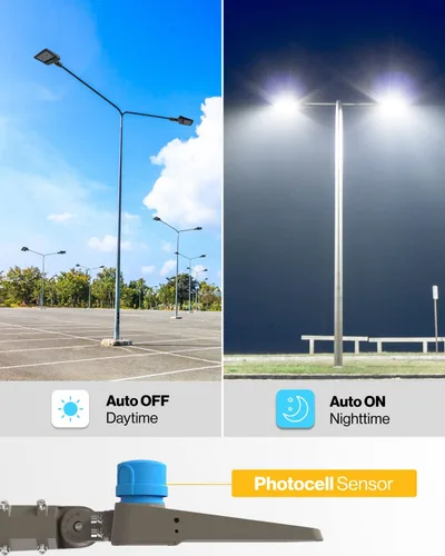 Miniatura 2 de Sunco - Luz LED para estacionamiento, poste para exteriores, 150 W, fotocélula del anochecer al amanecer, reemplazo HID, luz diurna de 5000 K, 21000