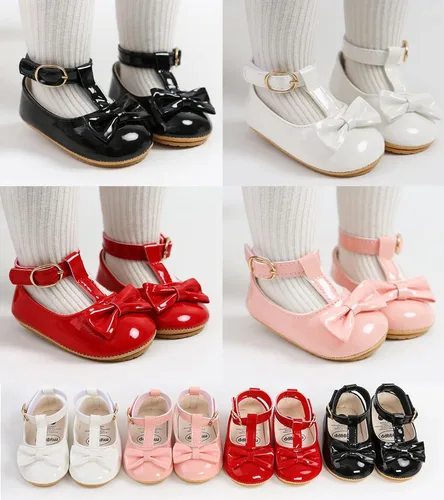 Miniatura 2 de SOFMUO Mary Jane - Zapatos planos con lazo, zapatos de ballet para niñas pequeñas, primeros caminantes, para boda, Navidad, zapatos de vestir