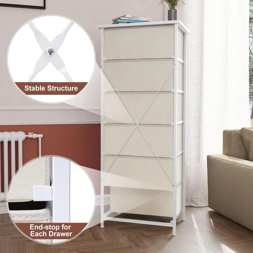 Miniatura 4 de Crestlive Products Cajonera alta para armario, torre de almacenamiento vertical - Estructura de acero resistente, parte superior de madera, cajones