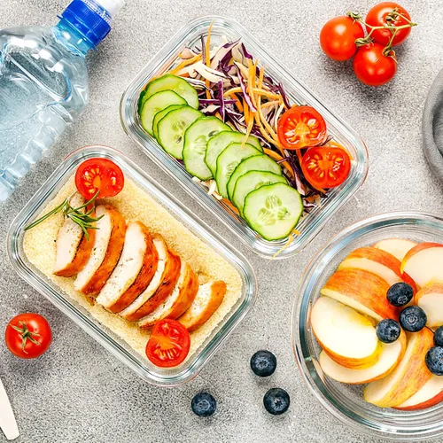 Miniatura 7 de VERONES Paquete de 10 recipientes de vidrio para preparar comidas, recipientes herméticos de vidrio para almuerzos, juego de recipientes apilables
