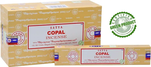 Miniatura 4 de EARTH Satya Copal - Varillas de incienso de 15 GMS (paquete de 12) (certificado verde) Agarbatti indio perfumado enrollado a mano, perfecto