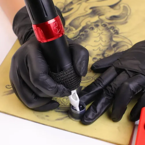 Miniatura 6 de Kit de tatuaje, kit profesional de pistola de tatuaje Solong para principiantes, máquina rotativa de tatuaje con estuche de transporte