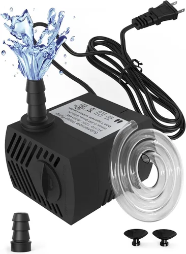Miniatura 12 de Bomba de agua sumergible de 400 GPH (1500 L/H, 25 W), bomba de fuente de agua ultra silenciosa con elevación de 6.56 pies y manguera de 6.5 pies, 3