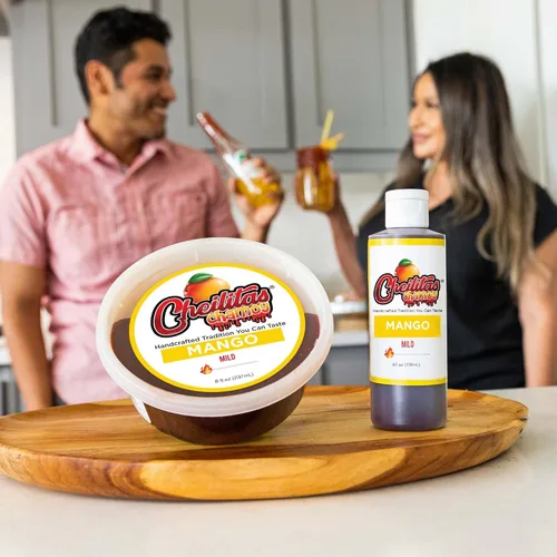 Miniatura 3 de Cheilitas Chamoy Salsa de caramelo mexicano natural para bordes Hecho a mano para bebidas, cócteles, micheladas, cerveza y más (mango)