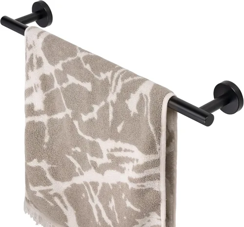 HITSLAM Toallero negro mate de 19.8 pulgadas para baño, toallero de baño de acero inoxidable SUS304 montado en la pared, moderno soporte de toalla