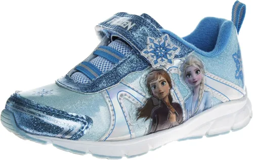 Disney Zapatillas de deporte Frozen para niñas sin cordones con luz para correr bebéniña pequeña Púrpura tornasol